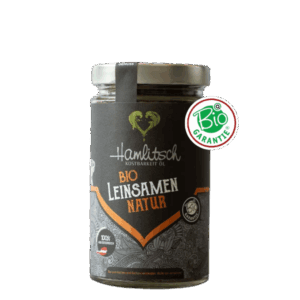 Bio Leinsamen im 450g Glas.