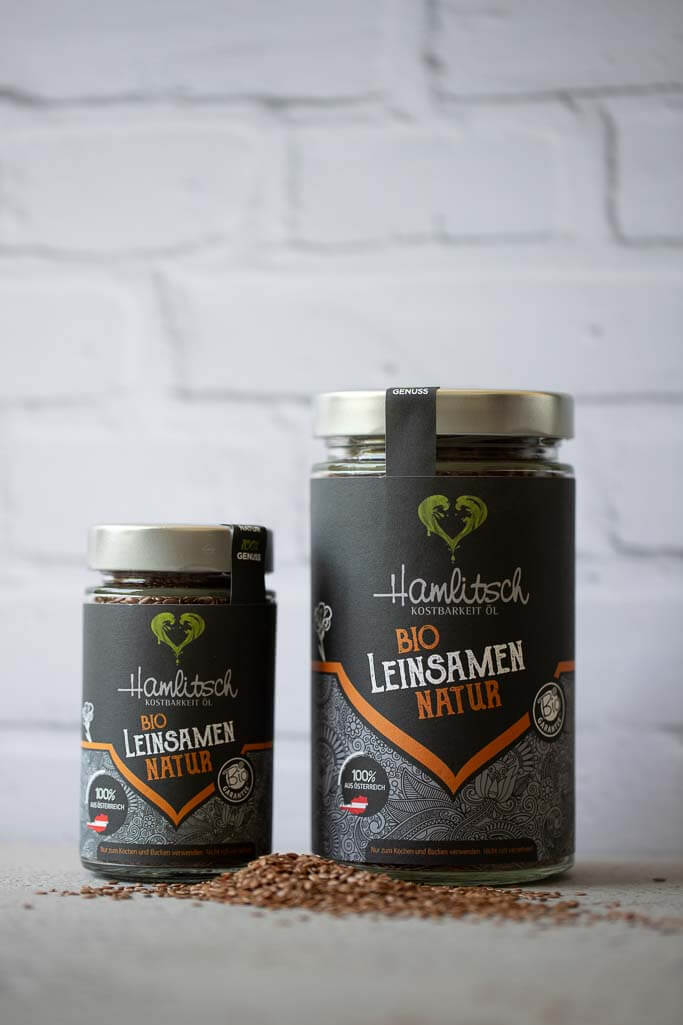 Bio Leinsamen im 150g und 450g Glas