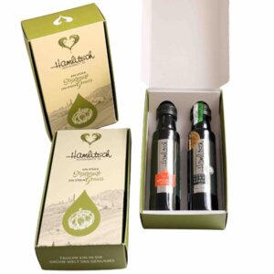 Geschenkbox mit Kürbiskernöl und Apfelessig